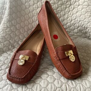 Michael Kors Brown Loafers with Gold Details